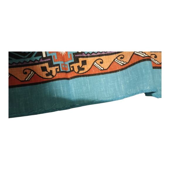 1980s Native American Wamcraft USA Bandana Hankie Scarf Lot 2 Thunderbird READ - Picture 3 of 11